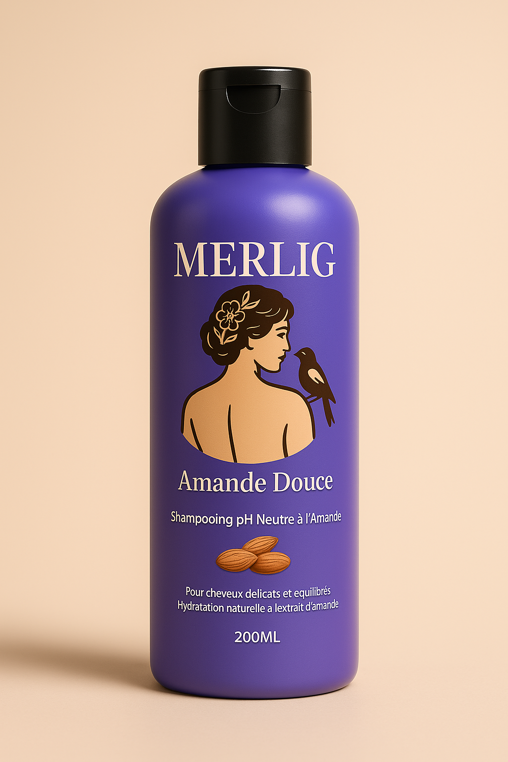 Shampoing PH neutre à L'amande - Idéal pour les cheveux colorés - Format 200mL